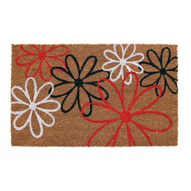 Coco & Coir Natural - Non-Slip Premium Quality Eco-Friendly Indoor Outdoor Entrance Door Mat 45 X 75 cm - Bloom Three - image 1