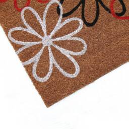 Coco & Coir Natural - Non-Slip Premium Quality Eco-Friendly Indoor Outdoor Entrance Door Mat 45 X 75 cm - Bloom Three - thumbnail 3