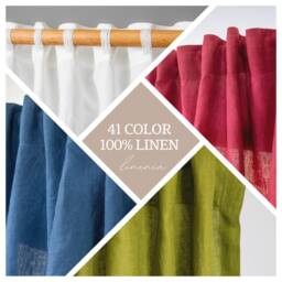 Elegant Linen Cafe Curtains - Custom Length Window Drapes - Christmas Gift For Her - thumbnail 4