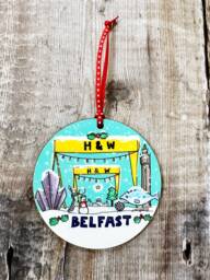 Belfast Little Landmarks Melamine & Hardboard Hanging Decoration Christmas Scene - thumbnail 1