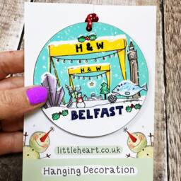 Belfast Little Landmarks Melamine & Hardboard Hanging Decoration Christmas Scene - thumbnail 2