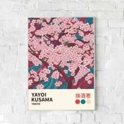 Yayoi Kusama Cherry Blossoms Landscape Poster - Modern Japanese Art Wall Print For Home Japan Deco Gift - thumbnail 2
