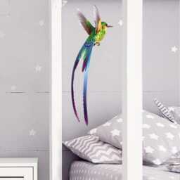 Hummingbird Wall Decal Tropical Bird Art For Kid's Room - thumbnail 2