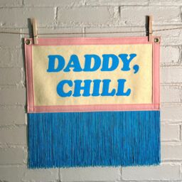 Daddy, Chill Wool Felt Banner - Modern Gallery Wall Art Cute Decor With Fringe Tapestry - thumbnail 2