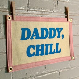 Daddy, Chill Wool Felt Banner - Modern Gallery Wall Art Cute Decor With Fringe Tapestry - thumbnail 3