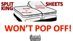 Won't Pop Off Split King/California Sheets Crimson, Burgundy Deep Pocket - thumbnail 1