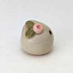 Cute Handmade Ceramic Dumpling With Flower. Happy Soup Dumpling. Adorable Gyoza. Xiao Long Bao. Small-Batch Ceramics. Hand-Painted Pottery - thumbnail 3