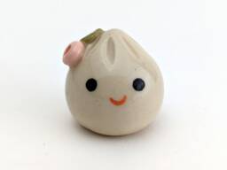 Cute Handmade Ceramic Dumpling With Flower. Happy Soup Dumpling. Adorable Gyoza. Xiao Long Bao. Small-Batch Ceramics. Hand-Painted Pottery - thumbnail 1
