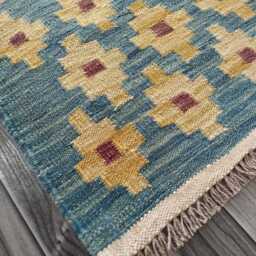 Kilim Runner Multicolour, Handmade Artisan Afghan Turkish Persian Qashqai Navajo Bohemian Natural Wool Flatweave Rug 208x62 cm - thumbnail 4