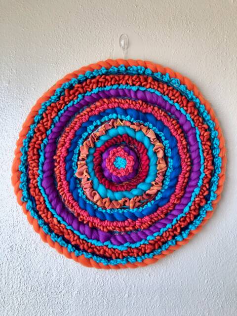 Fire & Ice 19-Inch Round Woven Wall Hanging - image 1