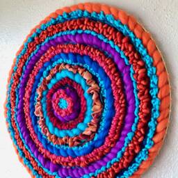 Fire & Ice 19-Inch Round Woven Wall Hanging - thumbnail 2
