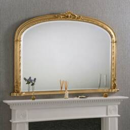Antique Gold Large Arch Top Over Mantle Ornate Mirror - Windsor Choice Of Frame Colour