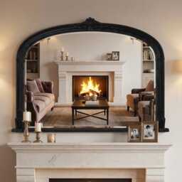 Antique Gold Large Arch Top Over Mantle Ornate Mirror - Windsor Choice Of Frame Colour - thumbnail 4