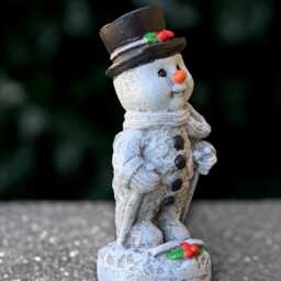 stone Snowman Sculpture Concrete Figurine Outdoor Winter Decor Handmade Front Door Ornament Christmas Art - thumbnail 3