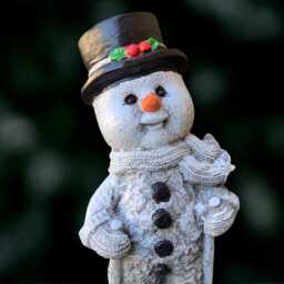 stone Snowman Sculpture Concrete Figurine Outdoor Winter Decor Handmade Front Door Ornament Christmas Art - thumbnail 1