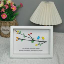 Personalized Sea Glass Bird Art, Handmade Friends Gift, Unique Wall Decor - thumbnail 2