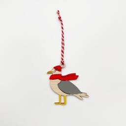 Hand Painted Seagull Decoration, Christmas Tree Stocking Filler, Secret Santa, Wooden Decor, Decor - thumbnail 2