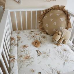 Gold Meadow On White - Boxkleed - Box Rug, Baby Play Mat, Speelmat, Flowers Playmat - thumbnail 3