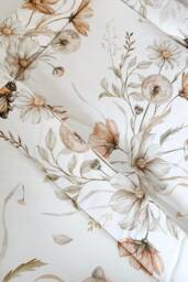 Gold Meadow On White - Boxkleed - Box Rug, Baby Play Mat, Speelmat, Flowers Playmat - thumbnail 1