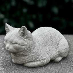 Concrete Sleeping Cat Sculpture Outdoor Kitty Figurine Stone Kitten Decor Handmade Front Door Ornament Garden Pet Statue Lover Gift - thumbnail 3