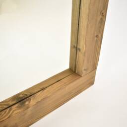 Wood Mirror - 10cm X 5cm Main Image Jacobean Smooth Design Chunky Driftwood Style Chic Dark - thumbnail 3