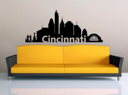 Cincinnati Wall Decal Ohio City Skyline Interior Sticker, Vinyl Ohio, Sticker Vinyl, Decal, Office - thumbnail 1