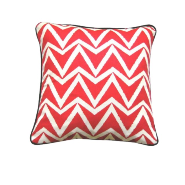Scion Dhurrie Cushion Cover Coral Red Geometric Cotton Throw Pillow - image 1