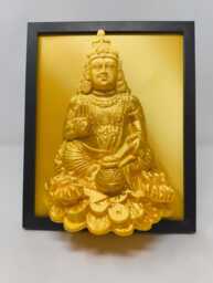 Framed Kubera, God Of Wealth Statue 10''x8'', 25cmx20cm - thumbnail 1