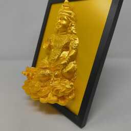 Framed Kubera, God Of Wealth Statue 10''x8'', 25cmx20cm - thumbnail 3
