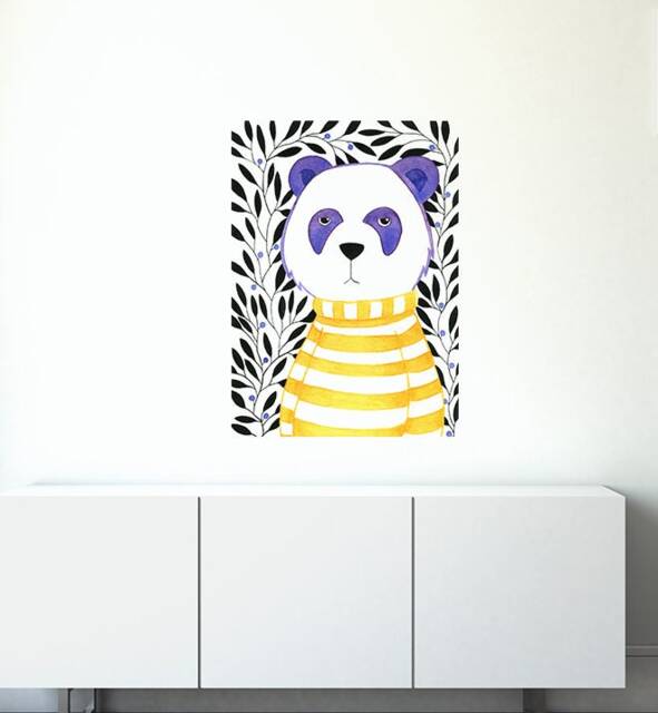 Grumpy Panda Feeling The Winter Cold Wall Sticker Decal - Kids Stickers, Animals Childrens Decals, Art