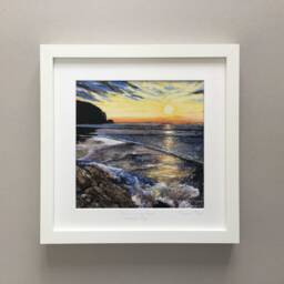 Watergate Bay, Cornwall Art Print - Forever in My Heart. Hand Embellished & Framed - thumbnail 1