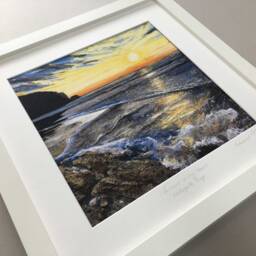 Watergate Bay, Cornwall Art Print - Forever in My Heart. Hand Embellished & Framed - thumbnail 2