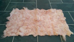 Hand Felted Curly Vintage Pink Rug/Eco Throw Cruelty Free Sheep Home Decor Wallhanging - thumbnail 1