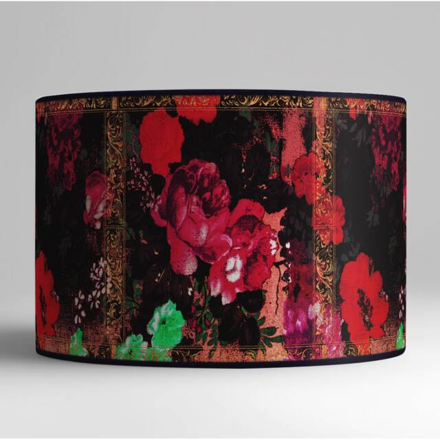 Lampshade, Lampshade Retro, Vintage, Handmade, Table Lamp, Paper, Vintage Flowers - image 1