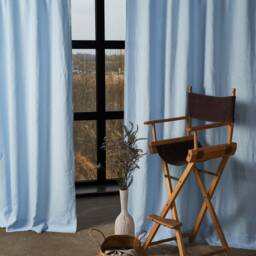 Handmade Linen Curtain Panel Set Semi-Sheer Rod Pocket Curtains - thumbnail 2