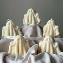 Handmade Halloween Ghost Candle Sculptural Soy Wax Candle - thumbnail 1