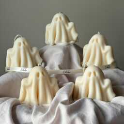 Handmade Halloween Ghost Candle Sculptural Soy Wax Candle - thumbnail 3
