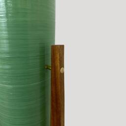 Mint Green Rocket Lamp Handmade Mid Century Modern Teak Floor Lamp - thumbnail 3
