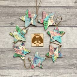 World Map Garland, Wooden Bunting For Travel Fan, Wall Art, Wanderlust Gifts - thumbnail 1