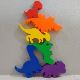 3D Printed Dinosaur Stacking Blocks Montessori Toy Set - thumbnail 2