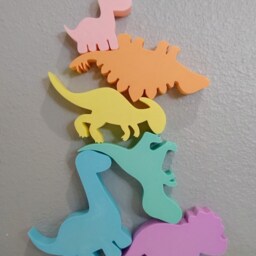 3D Printed Dinosaur Stacking Blocks Montessori Toy Set - thumbnail 3