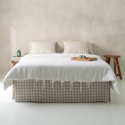 Custom Linen Duvet Cover With Ties, White Duvets Full, Twin, Queen, King Bedding - thumbnail 1