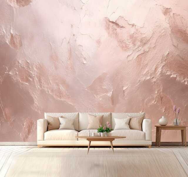 Pink Pearl Textured Wall Mural Marblized Wallpaper Living Room Wall Decoration Pale Pink Colorcustomizable Removable - image 1