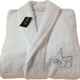 Bath Towels & Personalized Bathrobe - Ref. Wedding Marriage Silver - thumbnail 3