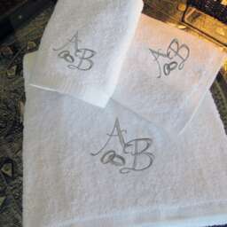 Bath Towels & Personalized Bathrobe - Ref. Wedding Marriage Silver - thumbnail 4