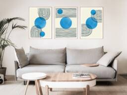 Abstract Geometric Multicoloured Wall Art Print, Blue Berlin Arches Print, Shapes, Prints, Minimalist Art, Modern, Circles - thumbnail 1