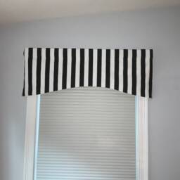 Custom Cotton Window Valance, Striped Black & White, Usa Made - thumbnail 4