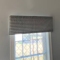 Custom Cotton Window Valance, Striped Black & White, Usa Made - thumbnail 2