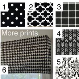 Custom Cotton Window Valance, Striped Black & White, Usa Made - thumbnail 3