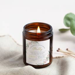 Personalised Maid Of Honour Candle Gift Soy Wax Apothecary Jar, Peony Label - thumbnail 1